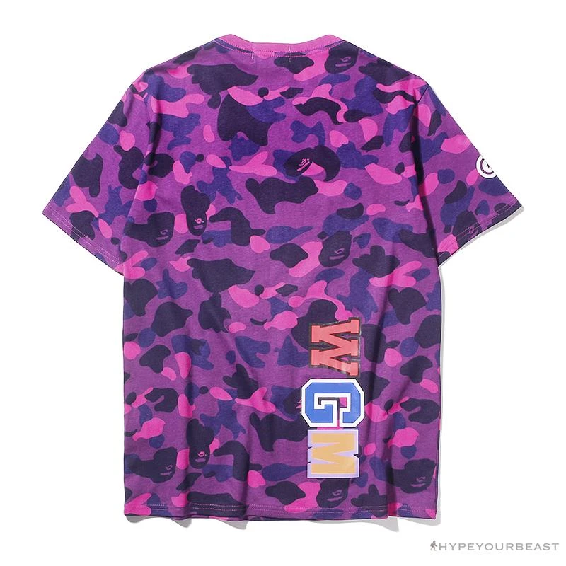 BAPE Camouflage Shark Head Classic Cotton Short Sleeve Tee Shirt 'PURPLE' 2 BAPE Camouflage Shark Head Classic Cotton Short Sleeve Tee Shirt 'PURPLE' - Image 2
