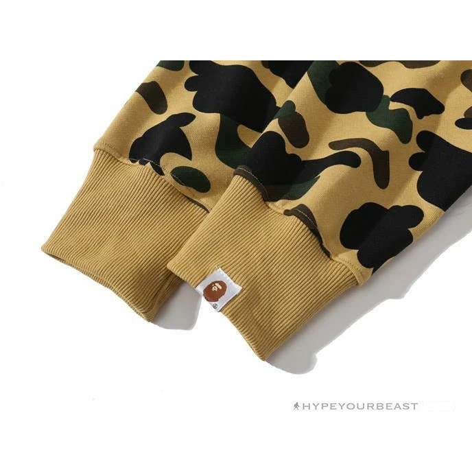 BAPE Camouflage Kangaroo Hooded Hoodie Yellow 7 BAPE Camouflage Kangaroo Hooded Hoodie Yellow - Image 7