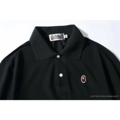 BAPE Solid Color Versatile Embroidered Ape Head Small Badge Polo Shirt 'BLACK' 14 BAPE Solid Color Versatile Embroidered Ape Head Small Badge Polo Shirt 'BLACK' -Fusion Wear Shop 813f2a45
