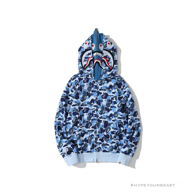 Bape Camo Hoodie Shark Head BLUE 3 Bape Camo Hoodie Shark Head BLUE - Image 3
