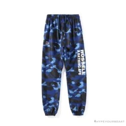 BAPE X RUSSELL ATHLETIC Drawstring Camouflage Pants 'BLUE'