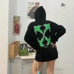 Off-White Green Hoodie - Black -Fusion Wear Shop 86e138c4copy