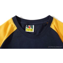 BAPE Japanese Ninja Ape Man Raglan Sleeve Color Block Tee Shirt 'YELLOW' 21 BAPE Japanese Ninja Ape Man Raglan Sleeve Color Block Tee Shirt 'YELLOW' -Fusion Wear Shop 87c24ee7