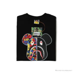 BAPE Violent Bear Color Stitching Tee Shirt 'BLACK' 21 BAPE Violent Bear Color Stitching Tee Shirt 'BLACK' -Fusion Wear Shop 8899a73e