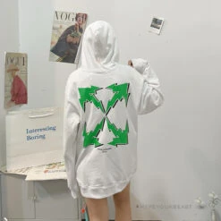 Off-White Green Hoodie - White -Fusion Wear Shop 89d55aedcopy