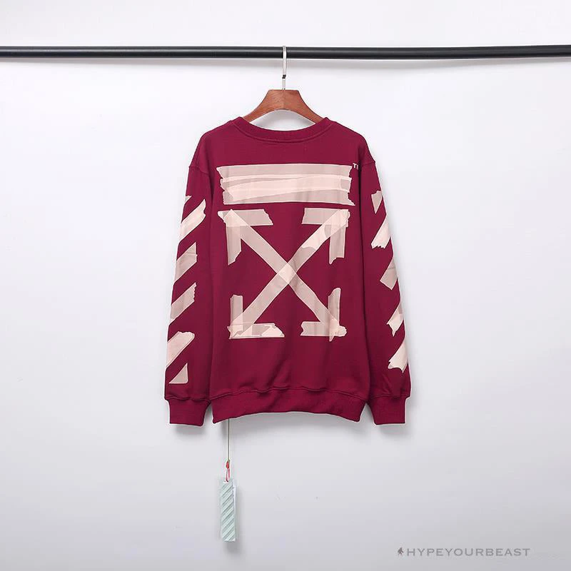 OFF-WHITE Rubber Strip Arrow Long Sleeve Shirt 'WINE RED' 2 OFF-WHITE Rubber Strip Arrow Long Sleeve Shirt 'WINE RED' - Image 2