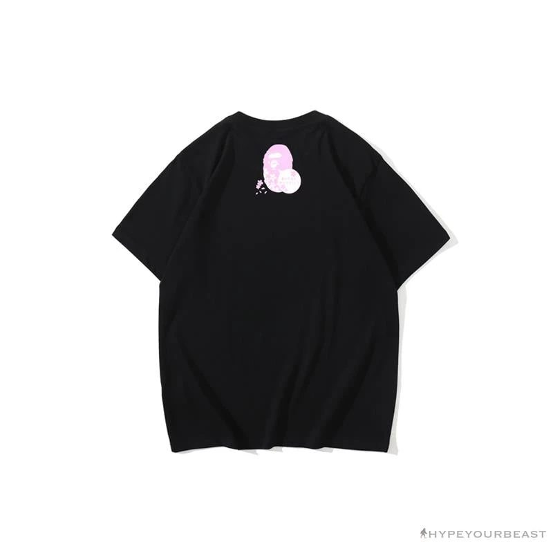 BAPE Japan Limited Edition Pink Cherry Tree Tee Shirt 'BLACK' 2 BAPE Japan Limited Edition Pink Cherry Tree Tee Shirt 'BLACK' - Image 2