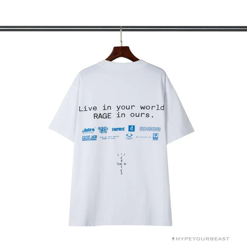 OFF-WHITE Travis Scott Fortnite Peripheral Rap Tee Shirt 'WHITE' 2 OFF-WHITE Travis Scott Fortnite Peripheral Rap Tee Shirt 'WHITE' - Image 2