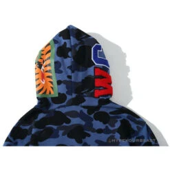 BAPE Camo Hoodie Shark Head 'NAVY BLUE' -Fusion Wear Shop 92fe40a5
