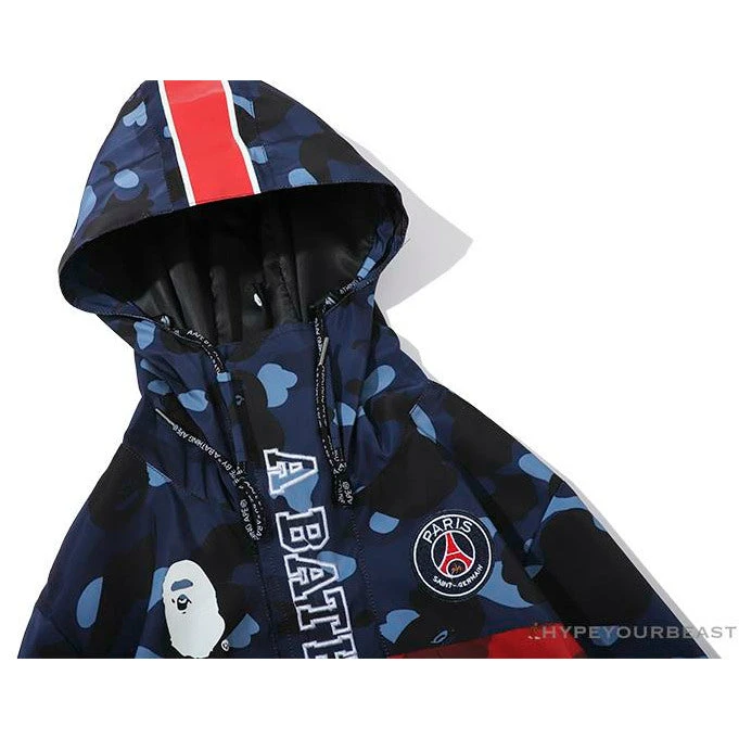 BAPE X PSG Paris Saint-Germain Camouflage Blue-Red Hoodie 3 BAPE X PSG Paris Saint-Germain Camouflage Blue-Red Hoodie - Image 3