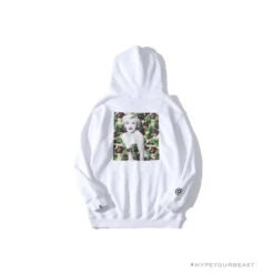 BAPE Marilyn Monroe Camouflage Background Hoodie 'WHITE' -Fusion Wear Shop 997233f8