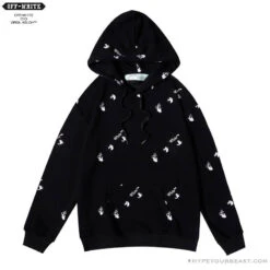 OFF-WHITE Classic Print Hoodie 'BLACK'