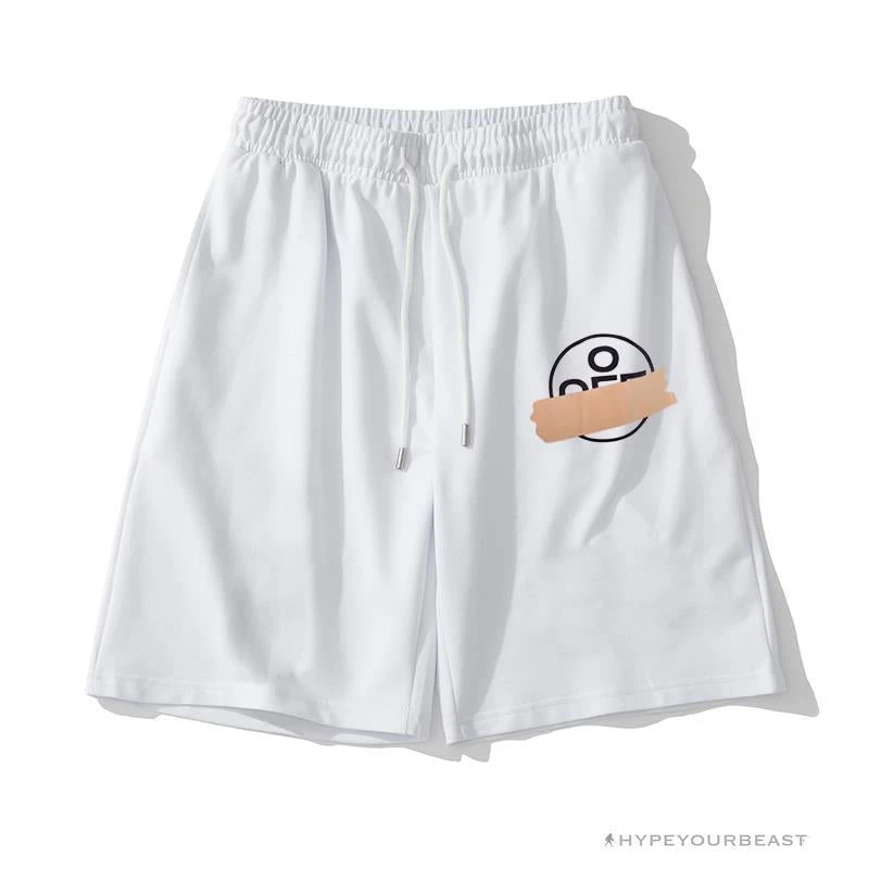 OFF-WHITE Explosive Strip Basic Arrow Shorts 'WHITE' 1 OFF-WHITE Explosive Strip Basic Arrow Shorts 'WHITE'