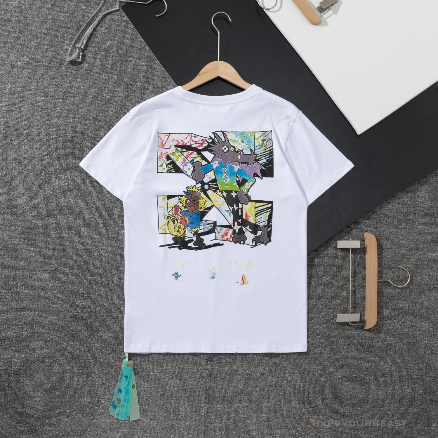 OFF-WHITE LV Pattern Cartoon Series Tee Shirt 'WHITE' 2 OFF-WHITE LV Pattern Cartoon Series Tee Shirt 'WHITE' - Image 2