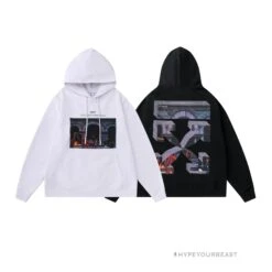 Off White Hoodie Fighter - Black -Fusion Wear Shop 9b8b68de