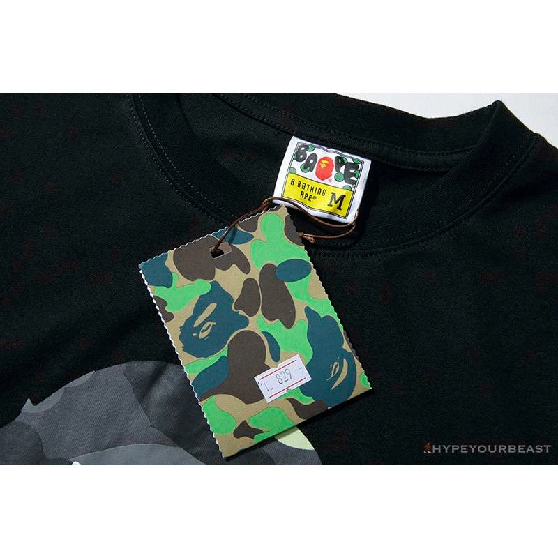 BAPE Luminous Spots Camouflage Great Ape Man Black Head Cotton Short Sleeve Tee Shirt 'BLACK' 4 BAPE Luminous Spots Camouflage Great Ape Man Black Head Cotton Short Sleeve Tee Shirt 'BLACK' - Image 4
