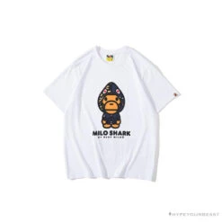 BAPE Baby Milo Blue Shark Hat Little Monkey Tee Shirt 'WHITE'