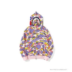 BAPE Shark Head STA Star Camouflage Hoodie 'PINK' -Fusion Wear Shop 9cf387bd