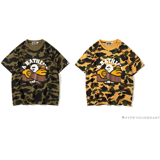 BAPE KIDS Elbow Hug Gorilla Camouflage Tee Shirt 'GREEN' 7 BAPE KIDS Elbow Hug Gorilla Camouflage Tee Shirt 'GREEN' - Image 7