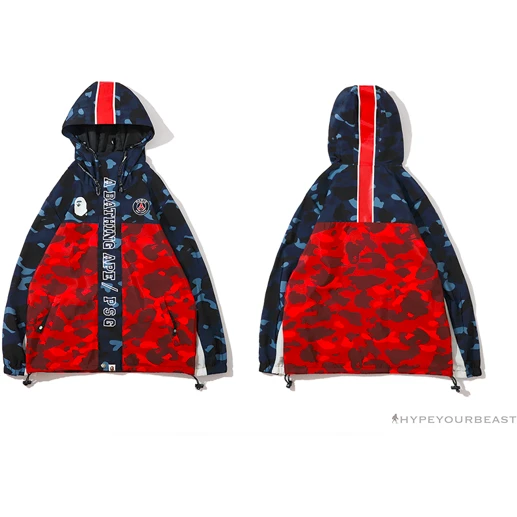 BAPE X PSG Paris Saint-Germain Camouflage Blue-Red Hoodie 17 BAPE X PSG Paris Saint-Germain Camouflage Blue-Red Hoodie - Image 17
