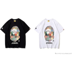 BAPE Ape Man Head 28th Anniversary Camouflage Color Block Tee Shirt 'WHITE' -Fusion Wear Shop Capture a021022e 322c 4a8b b903 8f8672f6c216