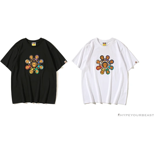 BAPE Baby Milo Ring Colorful Kaleidoscope Tee Shirt 'WHITE' 5 BAPE Baby Milo Ring Colorful Kaleidoscope Tee Shirt 'WHITE' - Image 5