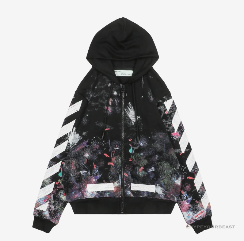 Off White Galaxy Hoodie Black 1 Off White Galaxy Hoodie Black