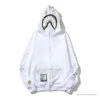 Bape Sta Shark Full Zip Up Hoodie White