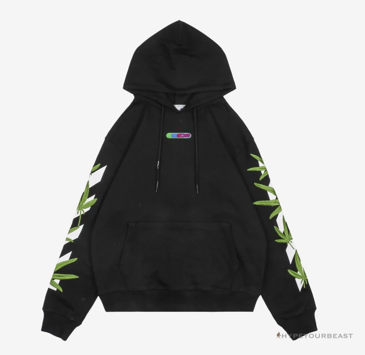 Off White S22 Black Hoodie Leaf 1 Off White S22 Black Hoodie Leaf