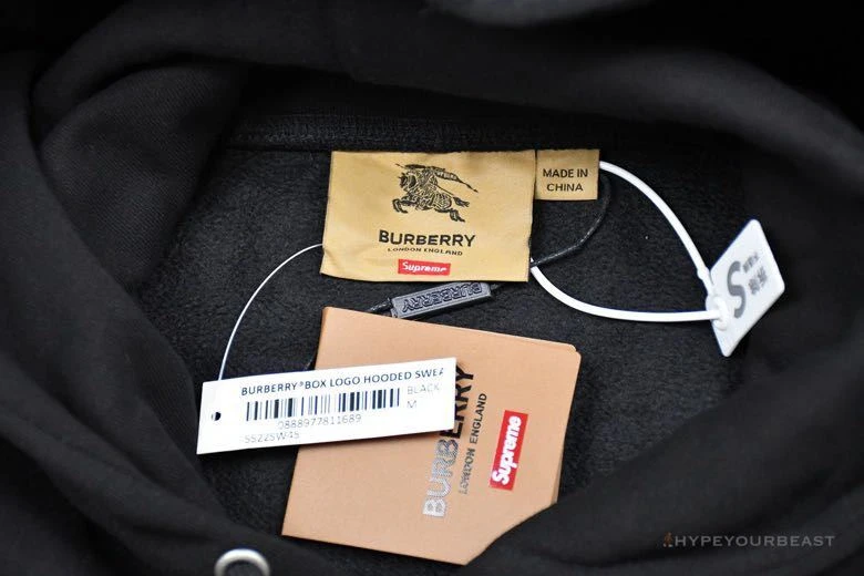 Supreme X Brbrry Box Logo Hoodie Black 6 Supreme X Brbrry Box Logo Hoodie Black - Image 6