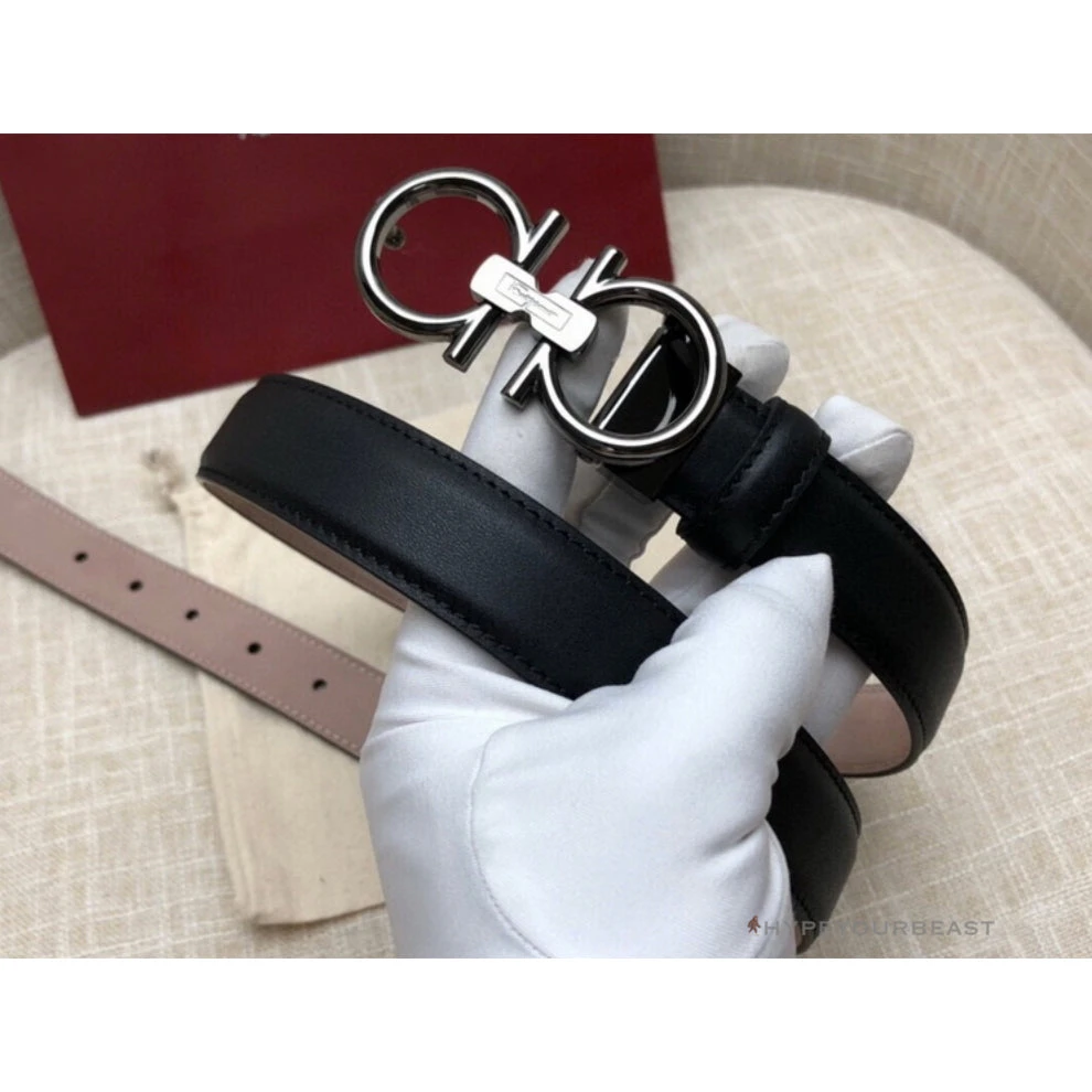 SFG Men's Double G Leather Black Belt 3 SFG Men's Double G Leather Black Belt - Image 3