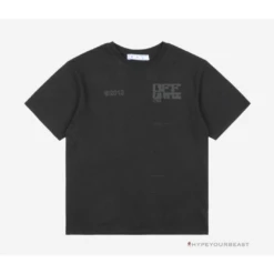 Off White Tee Shirt Black Grey
