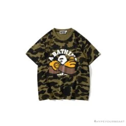 BAPE KIDS Elbow Hug Gorilla Camouflage Tee Shirt 'GREEN'