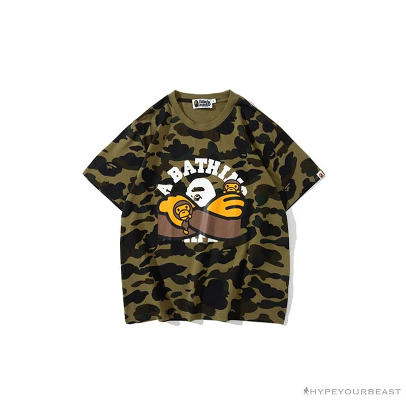 BAPE KIDS Elbow Hug Gorilla Camouflage Tee Shirt 'GREEN' 1 BAPE KIDS Elbow Hug Gorilla Camouflage Tee Shirt 'GREEN'