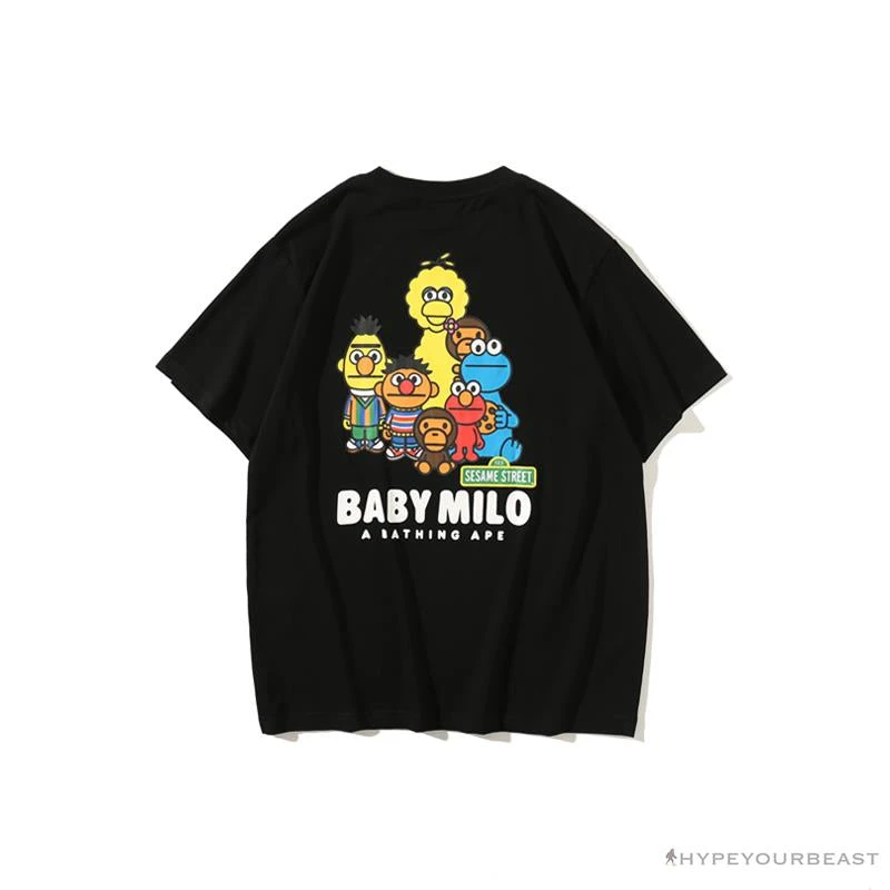 BAPE Baby Milo Sesame Street Plain Tee Shirt 'BLACK' 2 BAPE Baby Milo Sesame Street Plain Tee Shirt 'BLACK' - Image 2