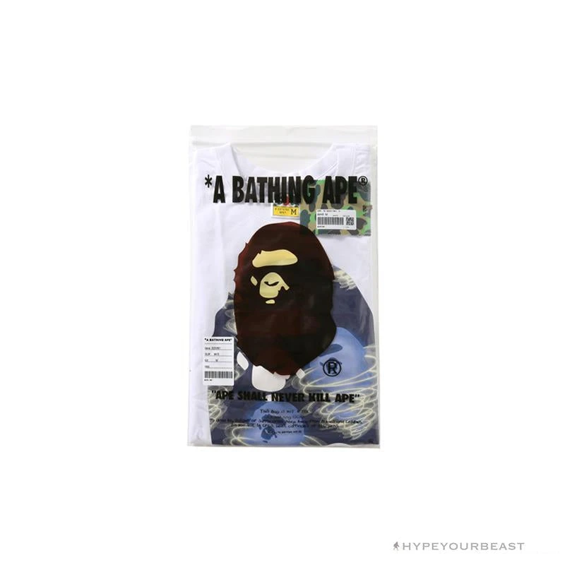 BAPE Blue Ape Head Green Storm Tee Shirt 'WHITE' 4 BAPE Blue Ape Head Green Storm Tee Shirt 'WHITE' - Image 4