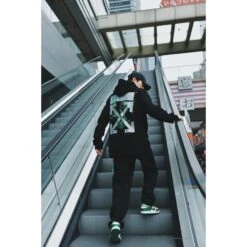Off White Hoodie Machine Black -Fusion Wear Shop ab4a84b1