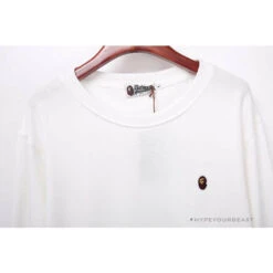 BAPE Classic Ape Head Embroidered Long Sleeve Shirt 'WHITE' -Fusion Wear Shop ae890f33