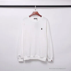 BAPE Classic Ape Head Embroidered Long Sleeve Shirt 'WHITE'