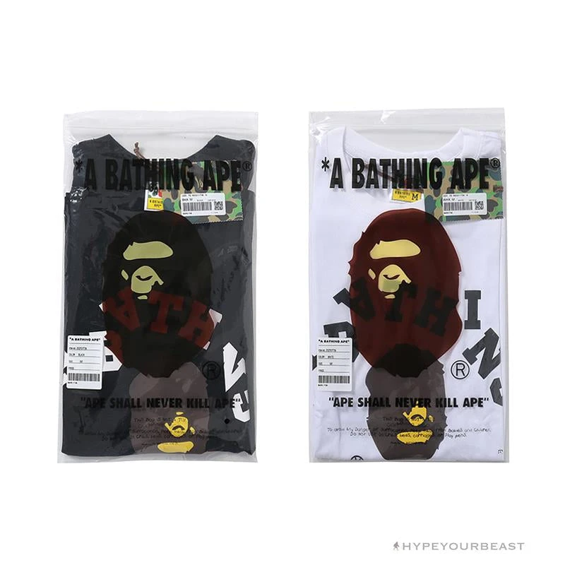 BAPE Messy Letters Upside Down Little Ape Head Tee Shirt 'WHITE' 5 BAPE Messy Letters Upside Down Little Ape Head Tee Shirt 'WHITE' - Image 5