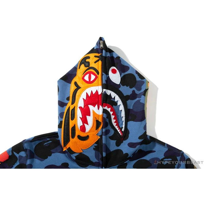 BAPE X Readymade Tiger Head Foam Camouflage Hoodie 'BLUE' 3 BAPE X Readymade Tiger Head Foam Camouflage Hoodie 'BLUE' - Image 3
