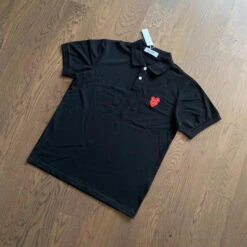 CDG Polo Shirt Black -Fusion Wear Shop b1ddb85c