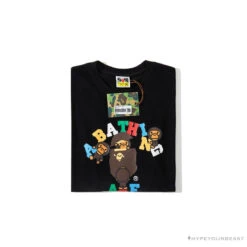 BAPE Baby Milo Color Letter Monkey Tee Shirt 'BLACK' 33 BAPE Baby Milo Color Letter Monkey Tee Shirt 'BLACK' -Fusion Wear Shop b3a91902