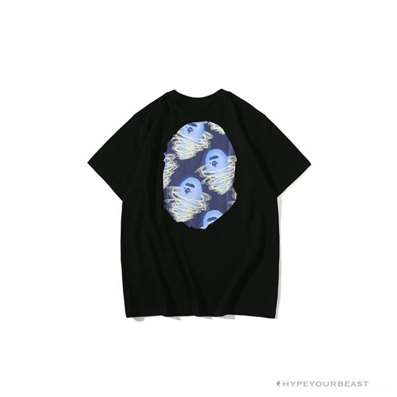 BAPE Blue Ape Head Green Storm Tee Shirt 'BLACK' 2 BAPE Blue Ape Head Green Storm Tee Shirt 'BLACK' - Image 2