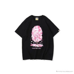 BAPE Japan Limited Edition Pink Cherry Tree Tee Shirt 'BLACK'
