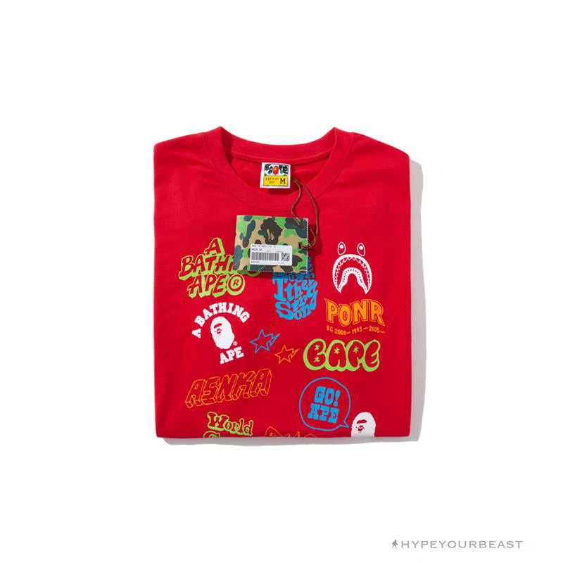 BAPE Street Graffiti Tee Shirt 'RED' 3 BAPE Street Graffiti Tee Shirt 'RED' - Image 3
