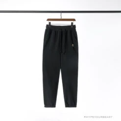 BAPE Classic Ape Head Embroidered Standard Cotton Terry Pants 'BLACK'