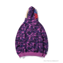 BAPE Shark Head Classic Embroidered Camouflage Zip-Up Hoodie 'PURPLE' -Fusion Wear Shop c14882d7