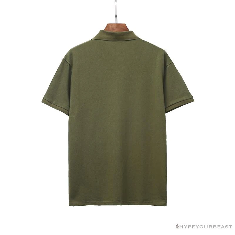 BAPE Classic Ape Head Print Versatile Polo Shirt 'ARMY GREEN' 2 BAPE Classic Ape Head Print Versatile Polo Shirt 'ARMY GREEN' - Image 2