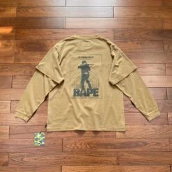 Bape Long Sleeve Tee Shirt Brown 19 Bape Long Sleeve Tee Shirt Brown -Fusion Wear Shop c1bccac0